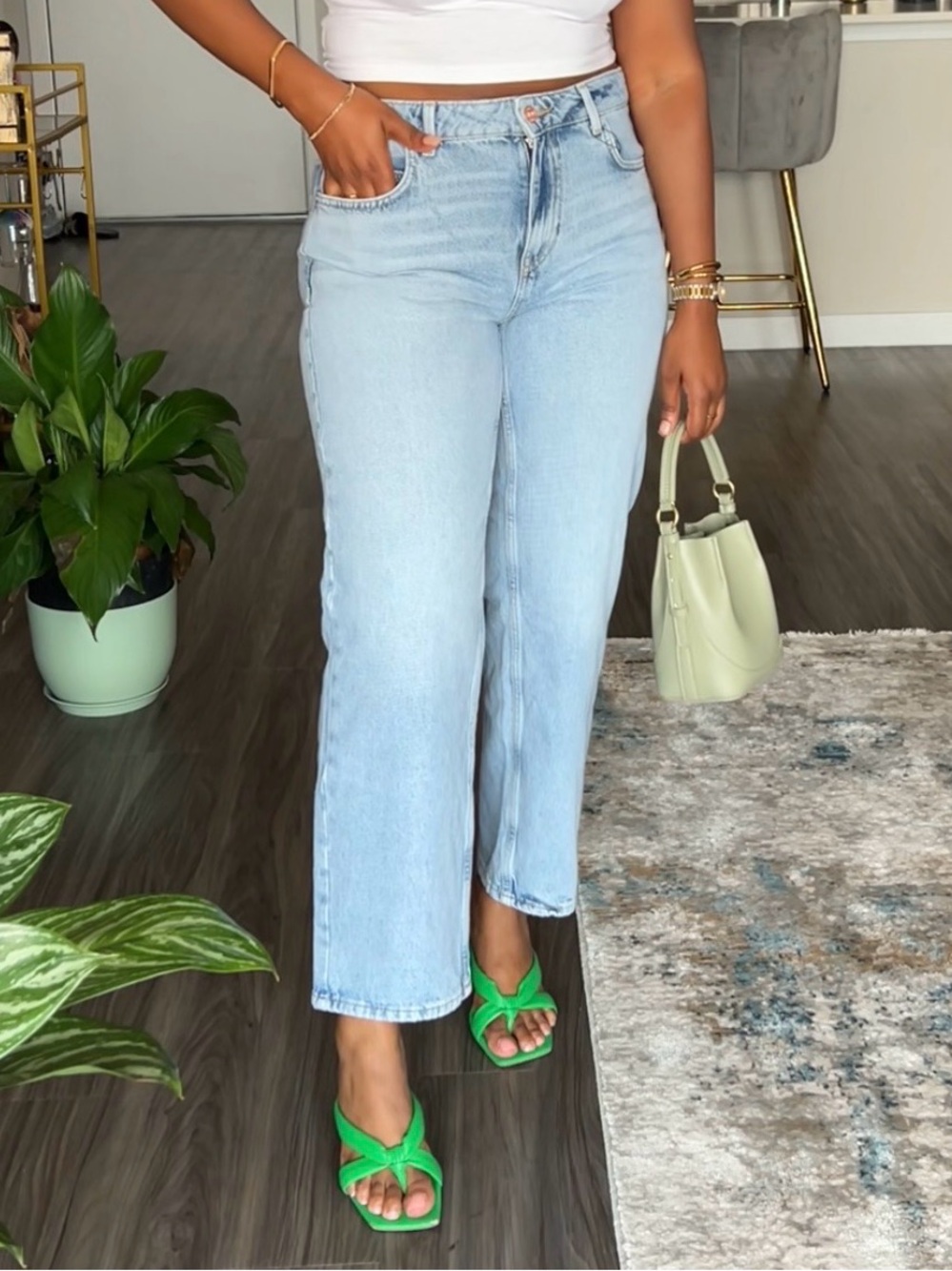 Zara High-Rise Light Wash Jeans